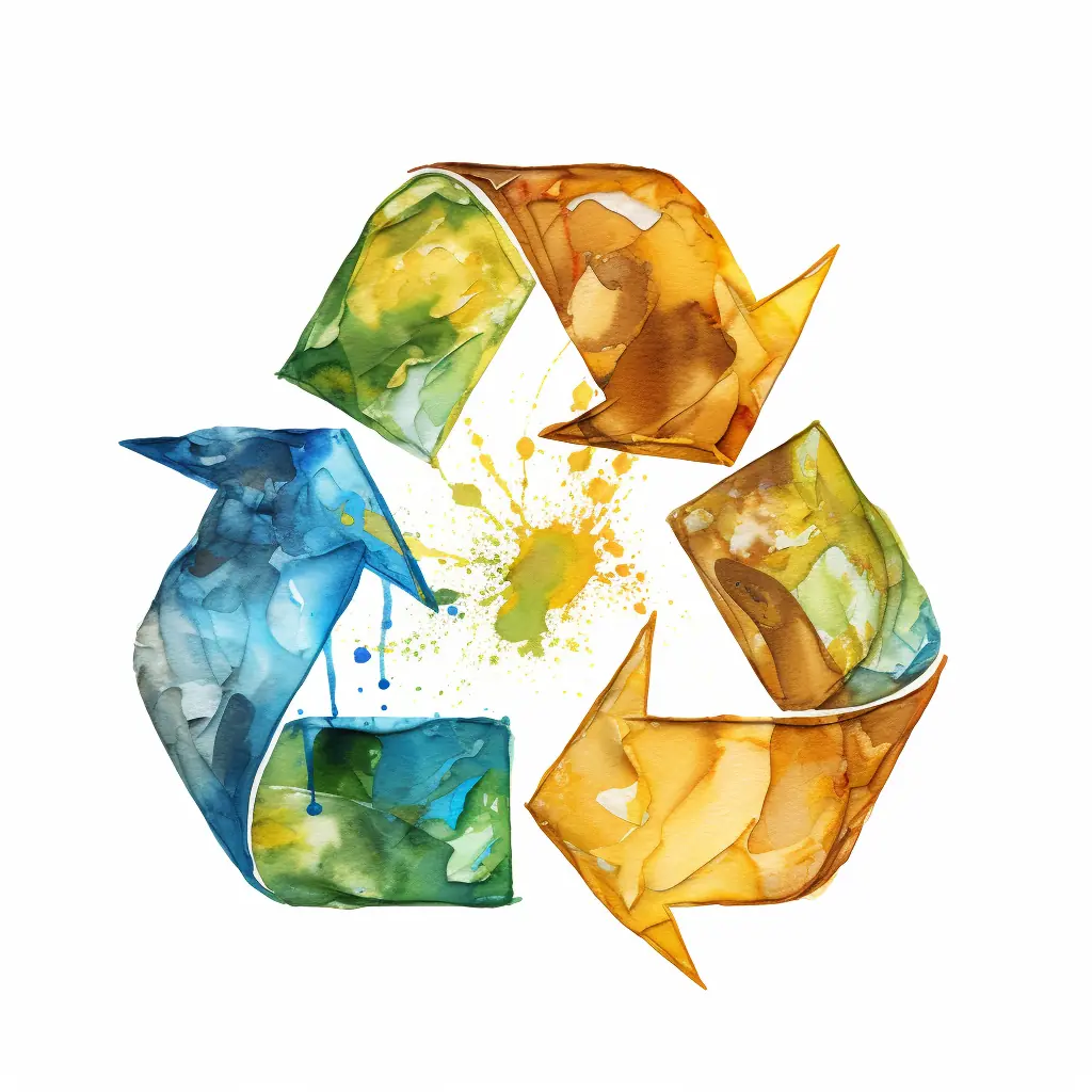 Ein Recycling-Symbol auf beigemHintergrund